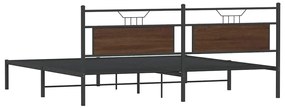 Estrutura cama sem colchão 200x200 cm carvalho castanho