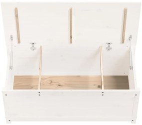 Caixa de arrumação 110x50x45,5cm madeira de pinho maciça branco