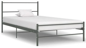vidaXL Estrutura de cama 100x200 cm metal cinzento