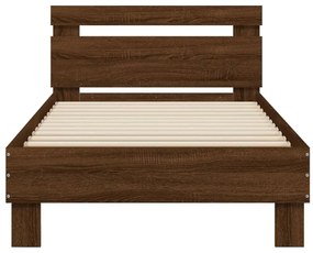 Cama sem colchão com cabeceira 75x190 cm carvalho castanho