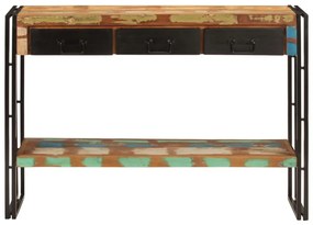 Mesa consola 110x30x76 cm madeira recuperada maciça