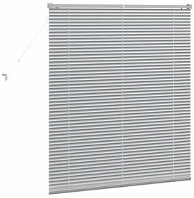 Persiana de Janela com cortinas Manual Prata 80 x 130 cm Alumínio