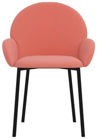 Cadeiras de jantar 2 pcs veludo rosa