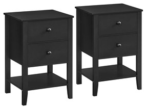 Conjunto de 2 mesas de cabeceira de bambu VASAGLE, mesas de cabeceira, mesas laterais com 2 gavetas de armazenamento e prateleira aberta, estilo minimalista, para quarto, CouchNights