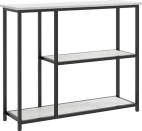 HOMCOM Aparador 100 cm, mesa consola 3 níveis, tampos com efeito mármore, estrutura em aço, branco | Aosom Portugal
