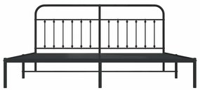 Estrutura de cama com cabeceira 193x203 cm metal preto