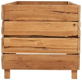 Vaso/floreira 150x40x38 cm madeira de teca reciclada e aço