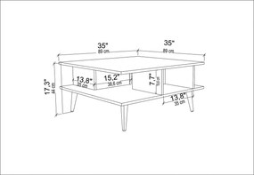 Mesa de Café Akya – Branca – 89cm x 89cm x 44cm