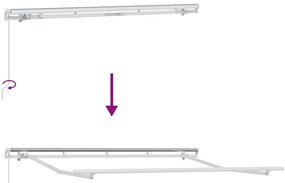Toldo Retrátil Creme e Branco 250x200 cm 250 x 200 cm 2,5 x 2 m
