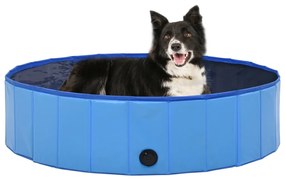 Piscina para cães dobrável 120x30 cm PVC azul