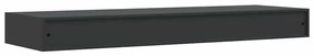 Prateleira de parede suspensa com gaveta 80x25x8 cm preto