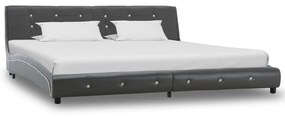 vidaXL Estrutura de cama em couro artificial 180x200 cm cinzento