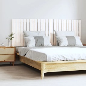 vidaXL Cabeceira de parede 166x3x60 cm madeira de pinho maciça branco