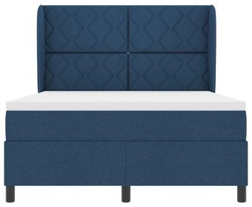 Cama Box Azul com Colchão, 140x200 cm, Tecido