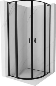 Mexen Mist L cabine de duche semicircular articulada 100 x 100 cm, moldura preta, preta - 8A32L-100-100-70-70