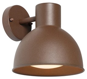 Candeeiro de parede exterior industrial castanho ferrugem redondo IP44 - Natas Industrial