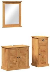 Conjunto de Móveis para Banheiro 3 pcs Castanho 37 x 34 x 80 cm