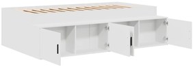 Estrutura de Cama com Armazenamento Branca 90x190 cm