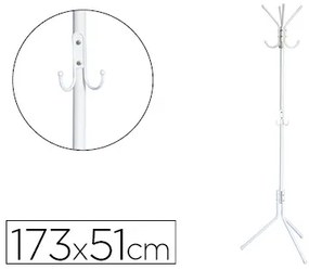 Bengaleiro Metálico Q-connect Branco 8 Suportes 173x51 cm