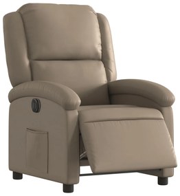 Poltrona reclinável elétrica couro artificial cor cappuccino
