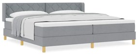 Cama Box Spring com Colchão Cinza Claro, 200x200 cm, Tecido