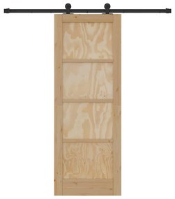 Porta Deslizante vidaXL com Conjunto de Ferragens 73.5x198.5 cm Madeir