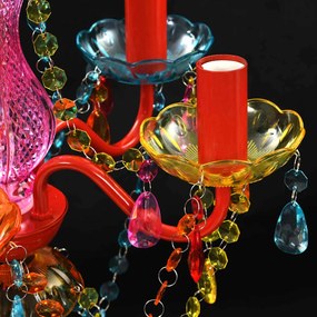 Lustre multicolor com 5 bulbos