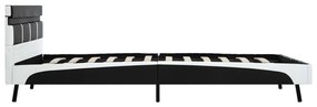 Estrutura de cama com LED 140x200 cm couro artificial preto