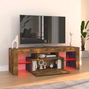 Móvel de TV Lu com Luzes LED - Madeira Rústica - Design Moderno