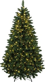HOMCOM Árvore de Natal 180 cm com 250 Luzes LED, 11 Modos, Comando à Distância, 800 Pontas e Base Dobrável em Aço, Verde | Aosom Portugal