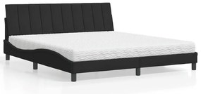 Cama com colchão 180x200 cm veludo preto