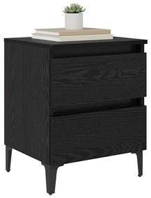 Cabinet de Cama Carvalho Preto 40x35x50 cm Madeira Engenheirada