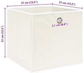 Caixas de arrumação 10 pcs 32x32x32 cm tecido branco