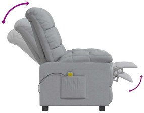 Poltrona de massagens tecido cinzento-claro