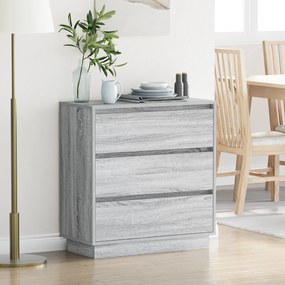 Criado-mudo vidaXL com LED Cinza Sonoma 71x34,5x75 cm Madeira de Engenharia