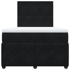 Cama boxspring com colchão 120x200 cm veludo preto