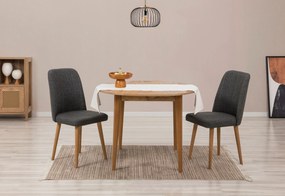 Conjunto de Mesa de Jantar Extensível Vina – Pinho Atlântico e Antraci