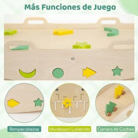 Conjunto de escalada triangular, ginásio dobrável com arco, rampa e escalada, brinquedo Montessori com blocos e labirinto para sala verde