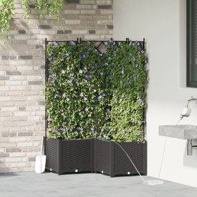 Vasos de Jardim vidaXL com Sistema de Irrigação 3 pcs Preto