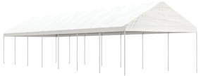 vidaXL Gazebo com telhado 15,61x4,08x3,22 m polietileno branco
