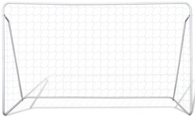 Balizas de futebol com redes 2 pcs aço 240x90x150 cm
