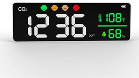 Sensor de Temperatura e Humidade Inteligente Leotec Medidor de Co2 Ndir de Pared