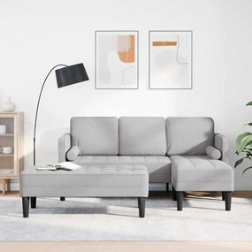vidaXL Conjunto de Sofás 2 pcs Cinza Nuvem 173 x 131 x 67 cm tecido