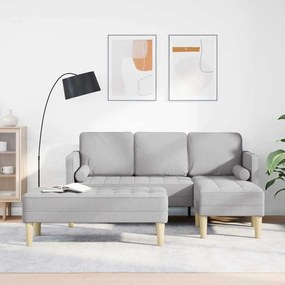 vidaXL Conjunto de Sofás com almofada 2 pcs Cinza Nuvem Poliéster