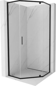 Mexen Exo-R cabine de duche pentagonal de abrir 90 x 90 cm, transparente, preta - 812-090-090-70-00