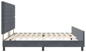 Cama vidaXL Cinza Escuro 200x200 cm Veludo