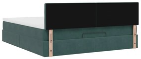 Estrutura de cama otomana com colchão 180x200 cm verde escuro
