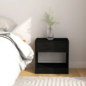 vidaXL Mesa de cabeceira 40x31x40 cm pinho maciço preto