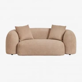 Sofá Coco 2 Lugares Em Chenille Tecido De Chenille Espesso Castanho Latte - Sklum
