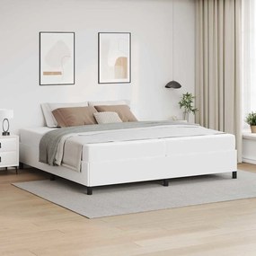 vidaXL Estrutura da Cama com colchão Branco 200 x 200 cm tecido